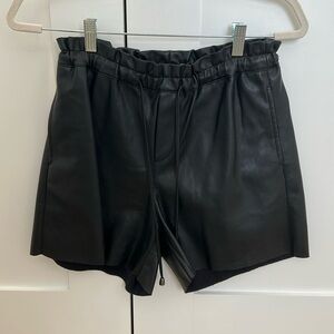 Faux leather shorts